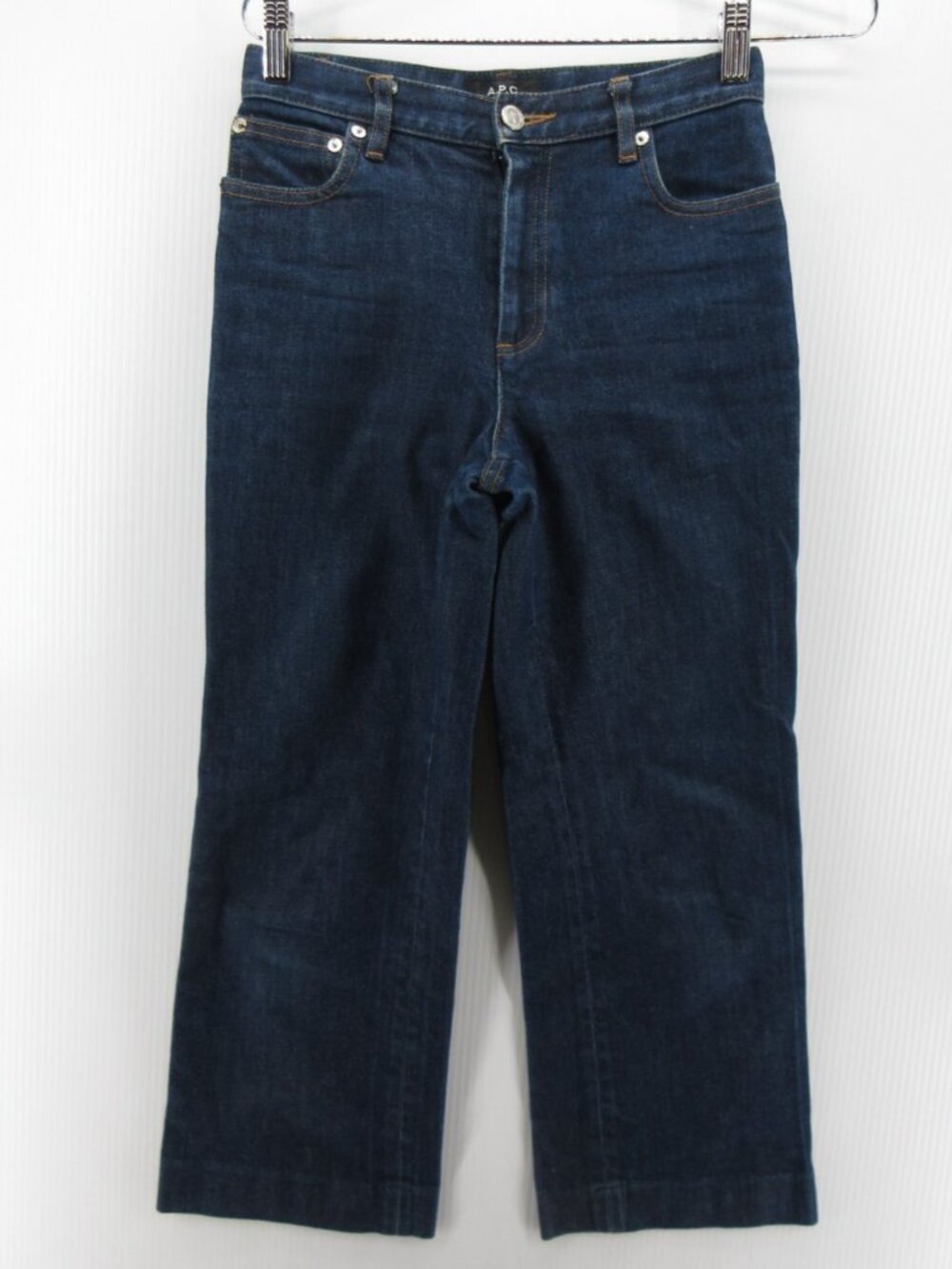 APC Jeans 25 Sailor Cropped Wide Leg Denim Stretch Pants Preppy